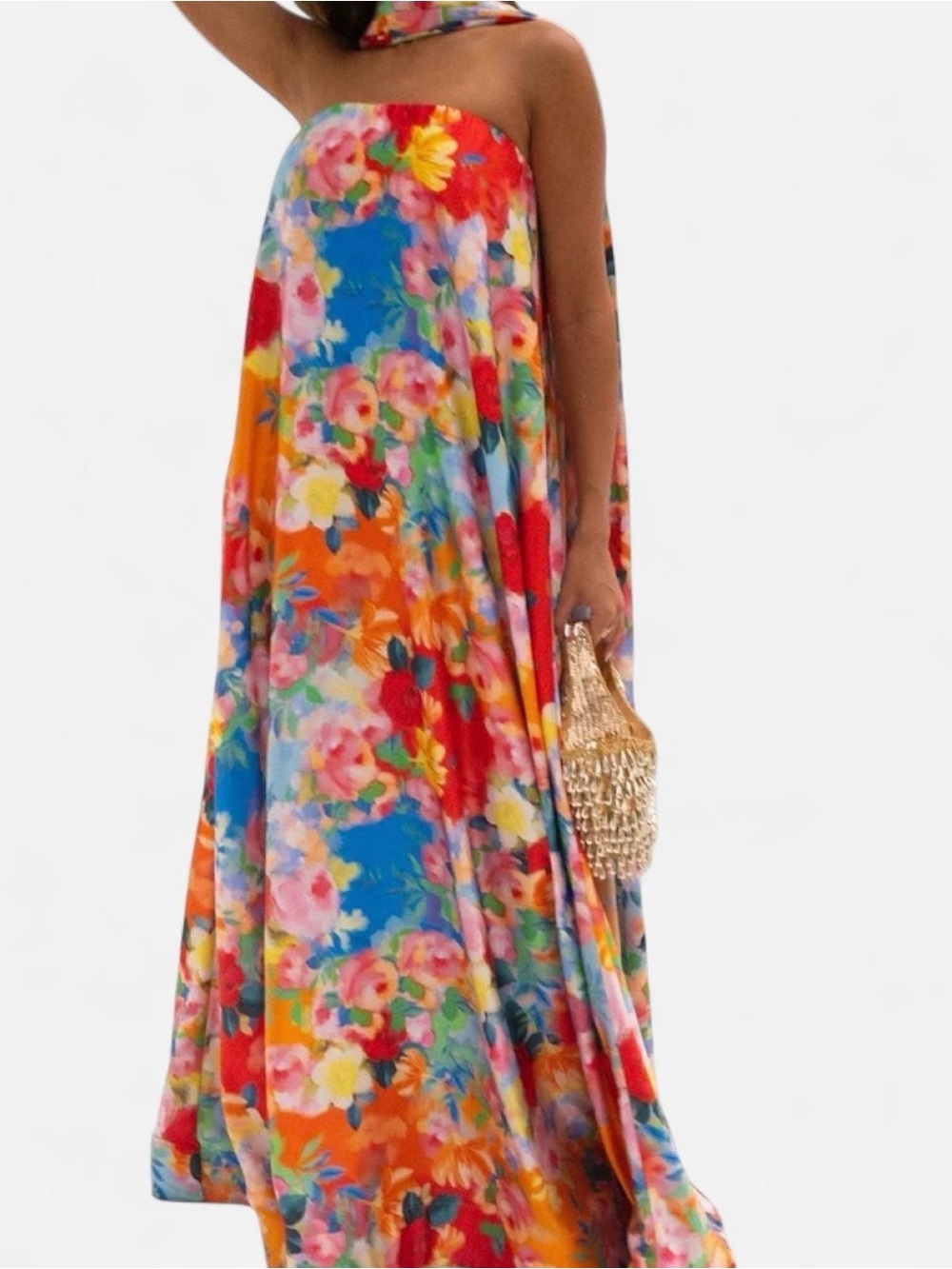 Show Me Your MuMu Strapless Floral Multicolor Maxi Dress